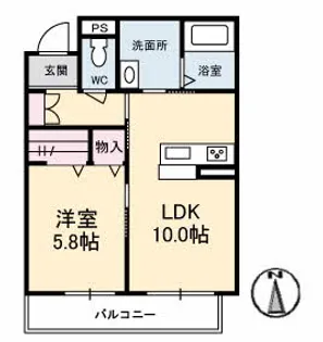 Sunshine Gardens 高柳【3階】の間取り