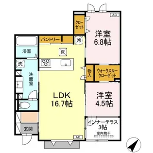 グランソラナ軽井沢【1階】の間取り
