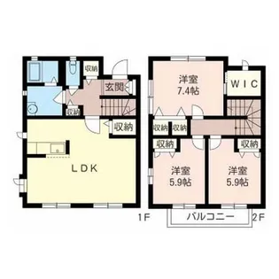神奈川県横浜市緑区長津田みなみ台5【一戸建】の間取り
