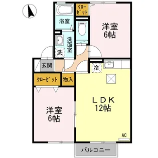 ラ プランタン A【1階】の間取り