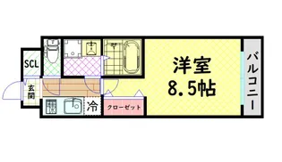 MELDIA CREST TAPP NAMBA-WEST【2階】の間取り