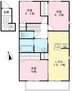 ユアメゾン益野 A【2階】の間取り