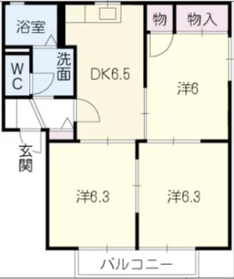 カーサ今渡B棟【2階】の間取り