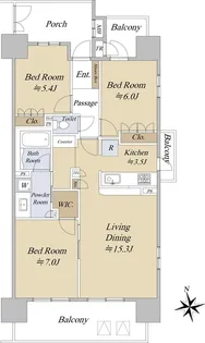 ザ・マリンスクエア【2階】の間取り