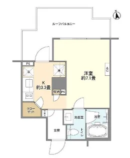 ライズ六本木永坂【4階】の間取り
