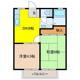 パナハイツ木呂【1階】の間取り