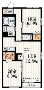 モンクゥール光が丘【2階】の間取り