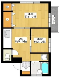マンション宍戸【2階】の間取り