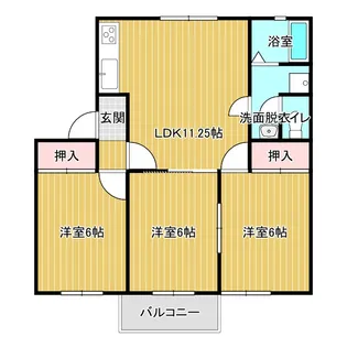 プリオール女池D棟【2階】の間取り