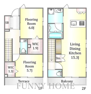 玉川野毛町パークサイドハウスAの間取り