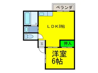 サンライズ文の里【3階】の間取り