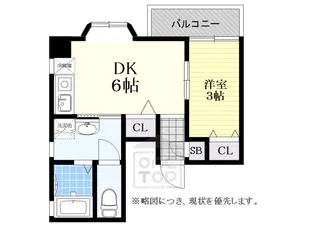 サンパレス弁天【4階】の間取り