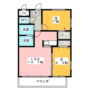 アクアマリン【1階】の間取り