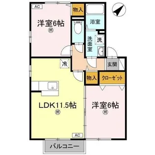 ParkEast M’s Kotuka B棟【2階】の間取り