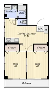 ライフ萩中【2階】の間取り