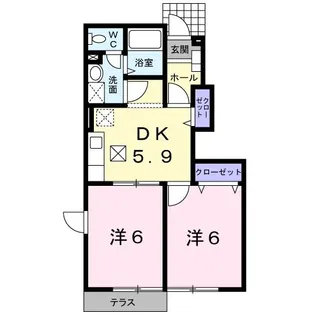 ラフィネ I番館【1階】の間取り