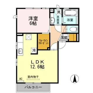 リュエル伊倉【1階】の間取り