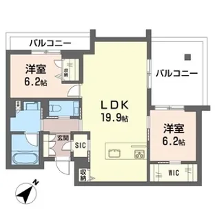 The flag【3階】の間取り