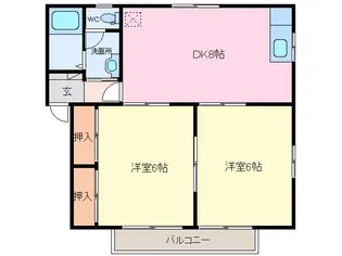 ハイライフ三条C【1階】の間取り