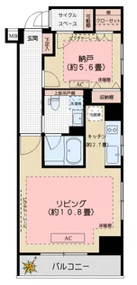 日本橋室町デュープレックスポーション【7階】の間取り