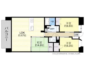 グランドパレスアルティスタ大分中央【13階】の間取り