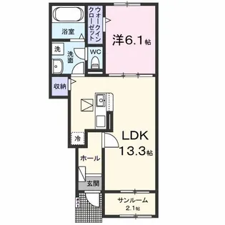 カウンシルヴェールIII【1階】の間取り