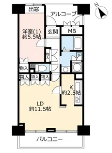 URデュプレ芝浦【4階】の間取り