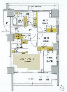 HARUMI FLAG SUN VILLAGE E棟【3階】の間取り