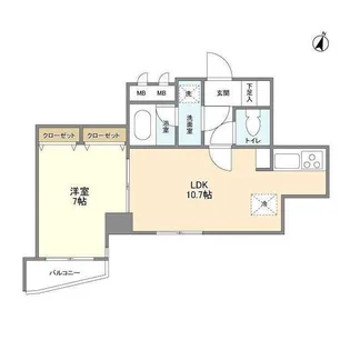 KDXレジデンス日本橋浜町【10階】の間取り