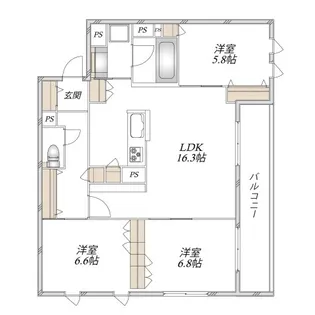 奏【4階】の間取り
