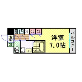 S RESIDENCE難波大国町Deux【5階】の間取り