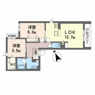 ピース帝塚山【2階】の間取り