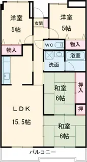 ルミエール薬師寺【1階】の間取り