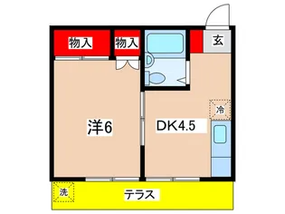 ヒルサイドハイツ【1階】の間取り