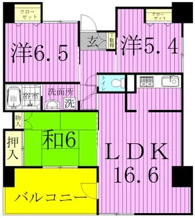 Noblesse kitakogane~ノブレス北小金~【6階】の間取り