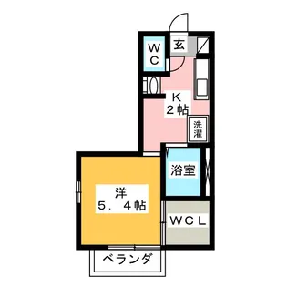 スリーゼスクエア【2階】の間取り