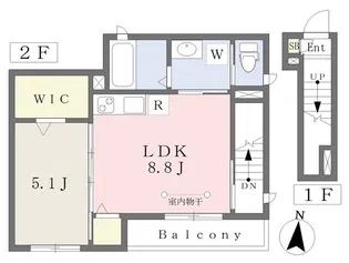 カサベルテ下目黒【2階】の間取り