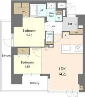 S-RESIDENCE徳川altano(アルターノ)【14階】の間取り
