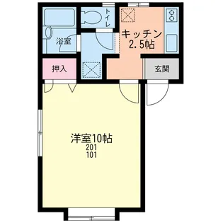 コーポ三幸E棟【2階】の間取り