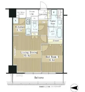 グランドゥール代々木大山【10階】の間取り