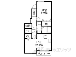 グリーン琥珀2【1階】の間取り