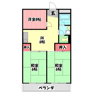 ロイヤルハイツ木村1号館【4階】の間取り