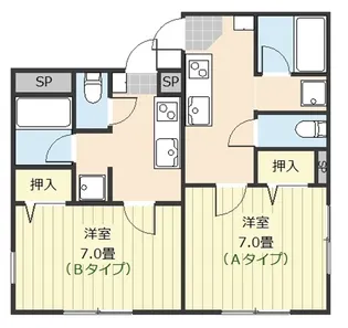 サンハイツ若松町【3階】の間取り