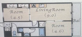 フォルトゥーナ北梅田【3階】の間取り