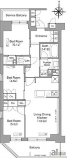 東京都東村山市富士見町1【マンション】の間取り