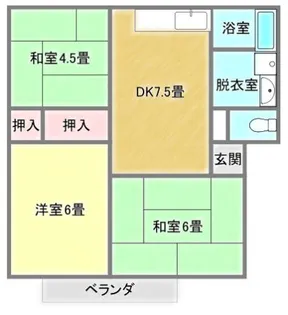 樋水マンション 201室 ペット可【2階】の間取り