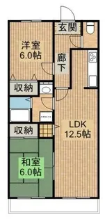2LDKの間取り画像