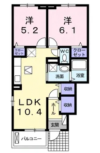 ベルクレール【1階】の間取り