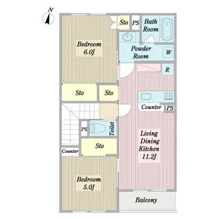 Mother Terrace【2階】の間取り