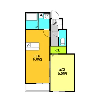 アンレーヴ吉岡A【1階】の間取り